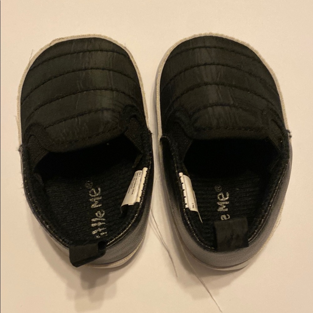 Little Me Black Slip-On Infant Shoes Size 1
